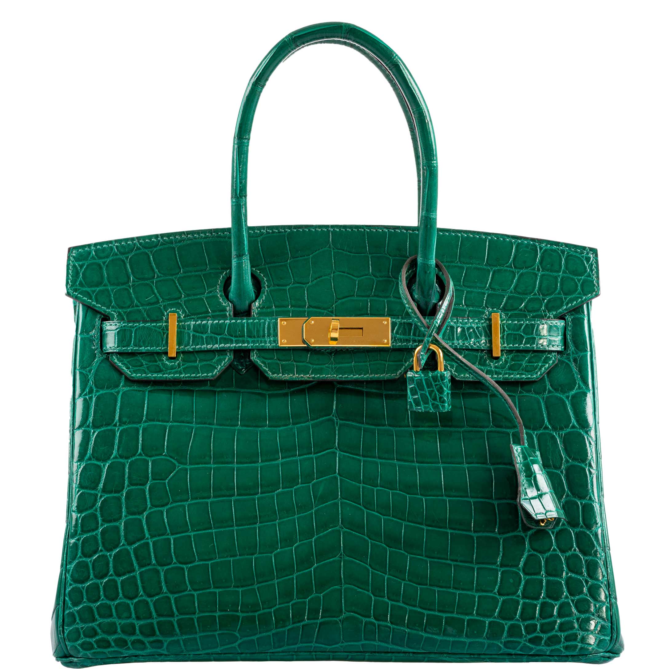 Hermes Birkin 30 Vert Emerald Niloticus Crocodile Gold Hardware - 2019, D