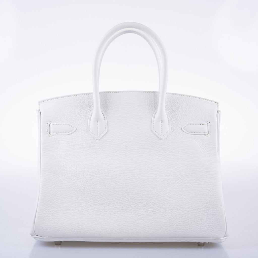 Hermes Birkin 30 White Clemence with Palladium Hardware - 2016, X