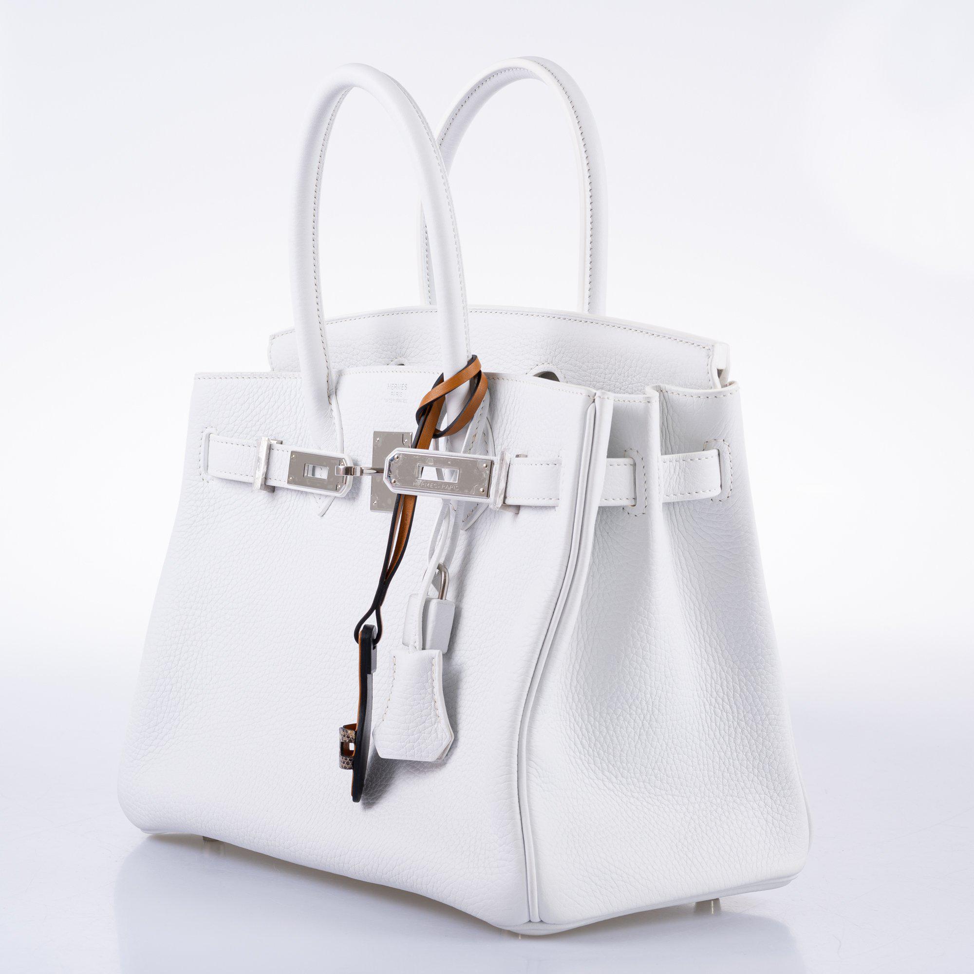 Hermes Birkin 30 White Clemence with Palladium Hardware - 2016, X