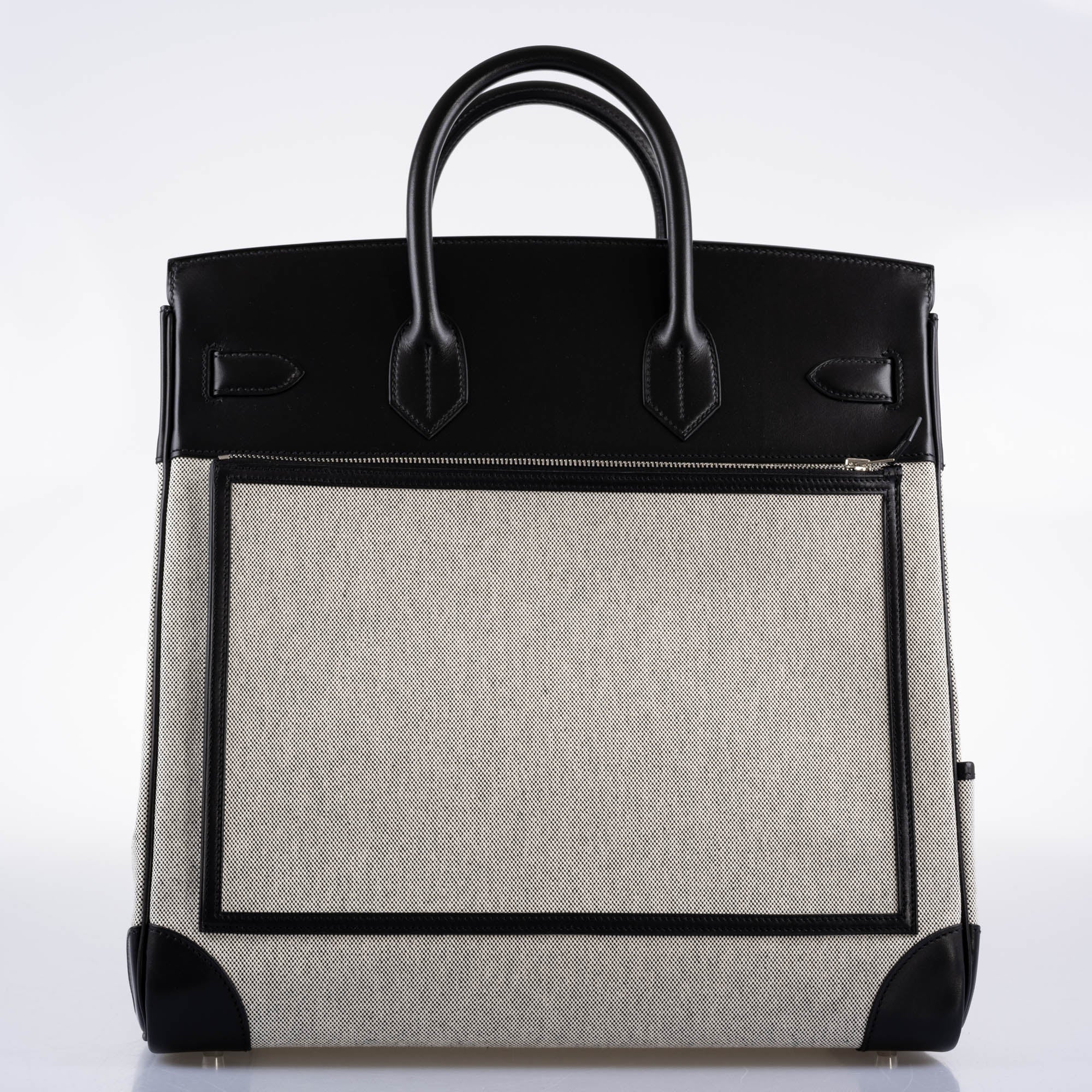 Hermes Cargo HAC Birkin 40 Black Box & Toile with Palladium Hardware - 2021, Z