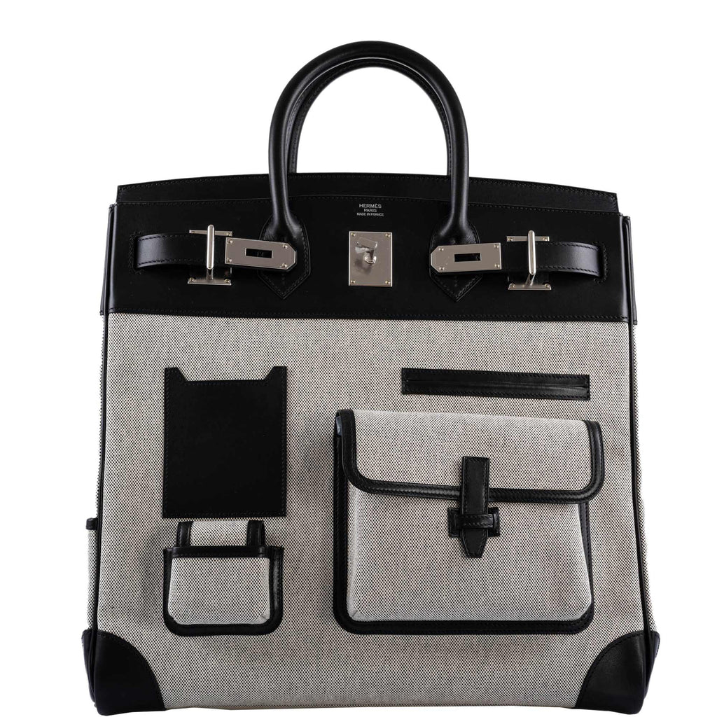 Hermes Cargo HAC Birkin 40 Black Box & Toile with Palladium Hardware - 2021, Z