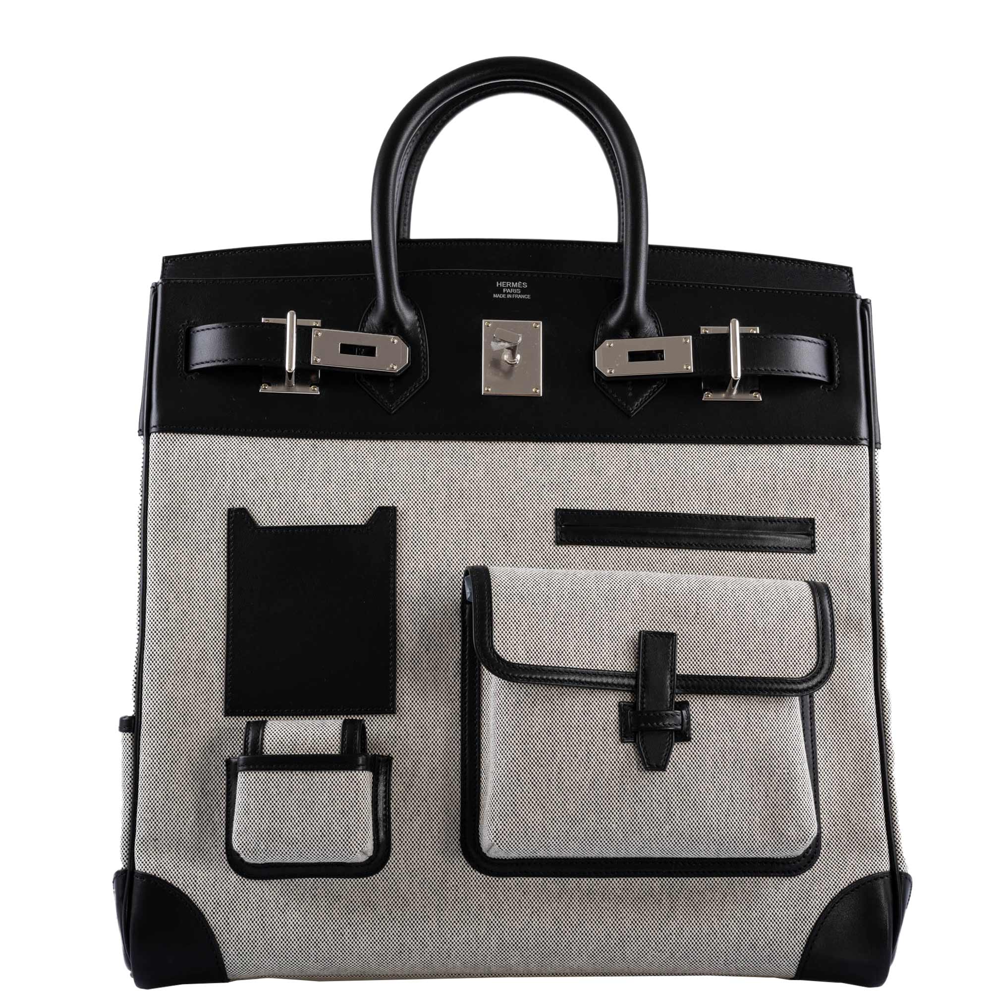 Hermes Cargo HAC Birkin 40 Black Box & Toile with Palladium Hardware - 2021, Z