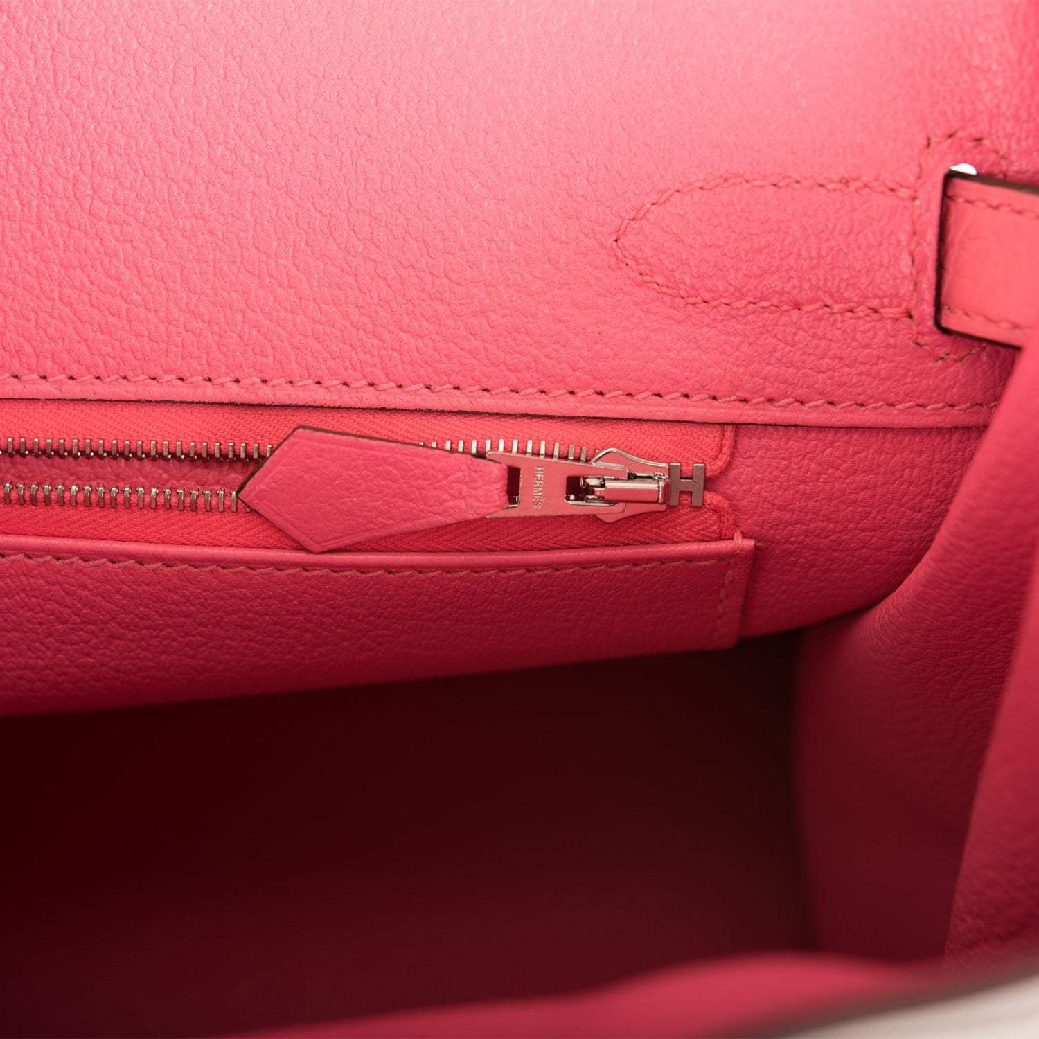 Hermes Birkin 30cm Bi-Color Craie and Rose Lipstick Clemence  Palladium Hardware