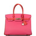 Hermes Birkin 30cm Bi-Color Rose Azalee and Feu Epsom Permabrass Hardware