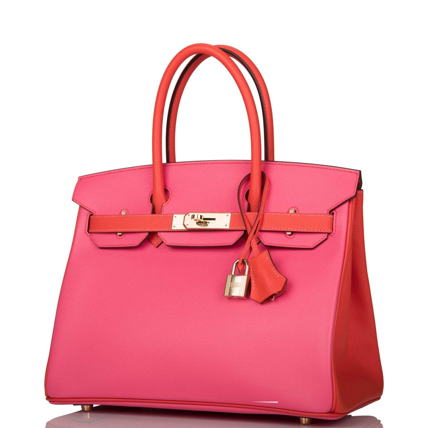 Hermes Birkin 30cm Bi-Color Rose Azalee and Feu Epsom Permabrass Hardware