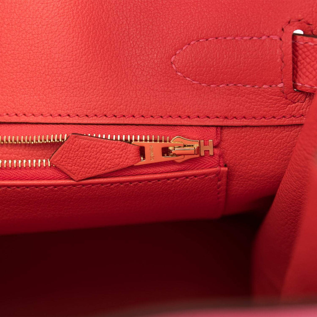 Hermes Birkin 30cm Bi-Color Rose Azalee and Feu Epsom Permabrass Hardware