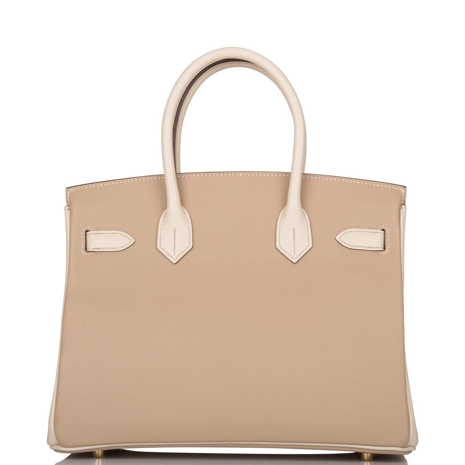 Hermes Birkin 30cm Bi-Color Trench and Craie Epsom Gold Hardware