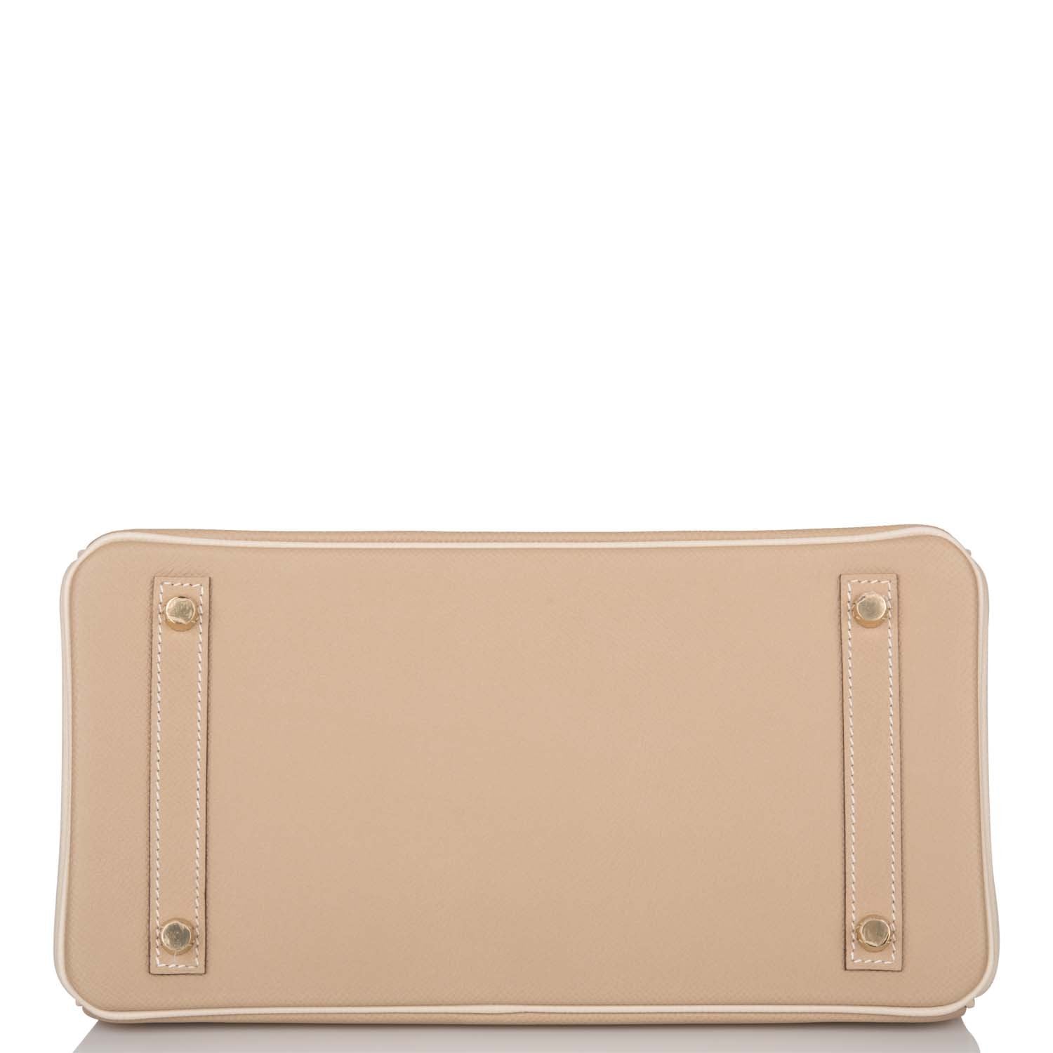 Hermes Birkin 30cm Bi-Color Trench and Craie Epsom Gold Hardware