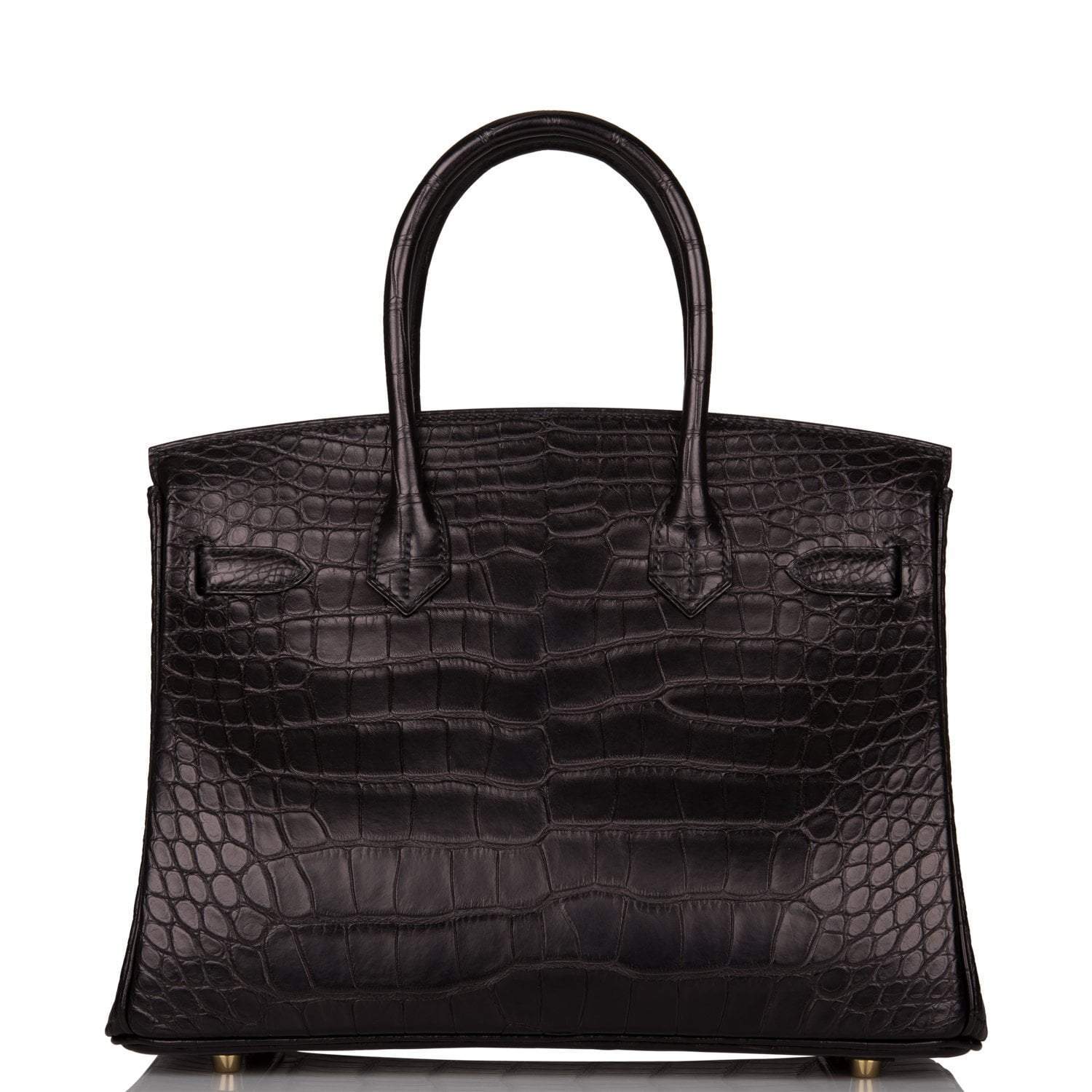 Hermes Birkin 30cm Black Matte Alligator Gold Hardware