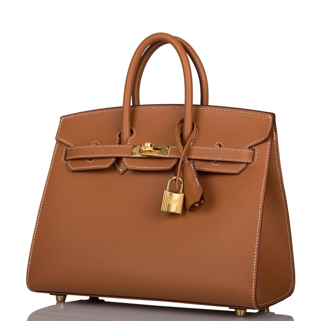 Hermes Birkin Sellier 25 Gold Veau Madame Gold Hardware