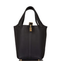 Hermes Black Clemence Picotin Lock 18cm Gold Hardware