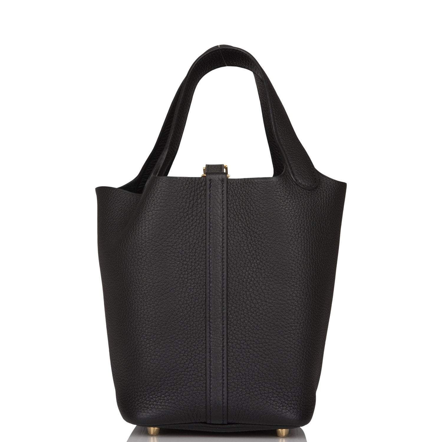 Hermes Black Clemence Picotin Lock 18cm Gold Hardware