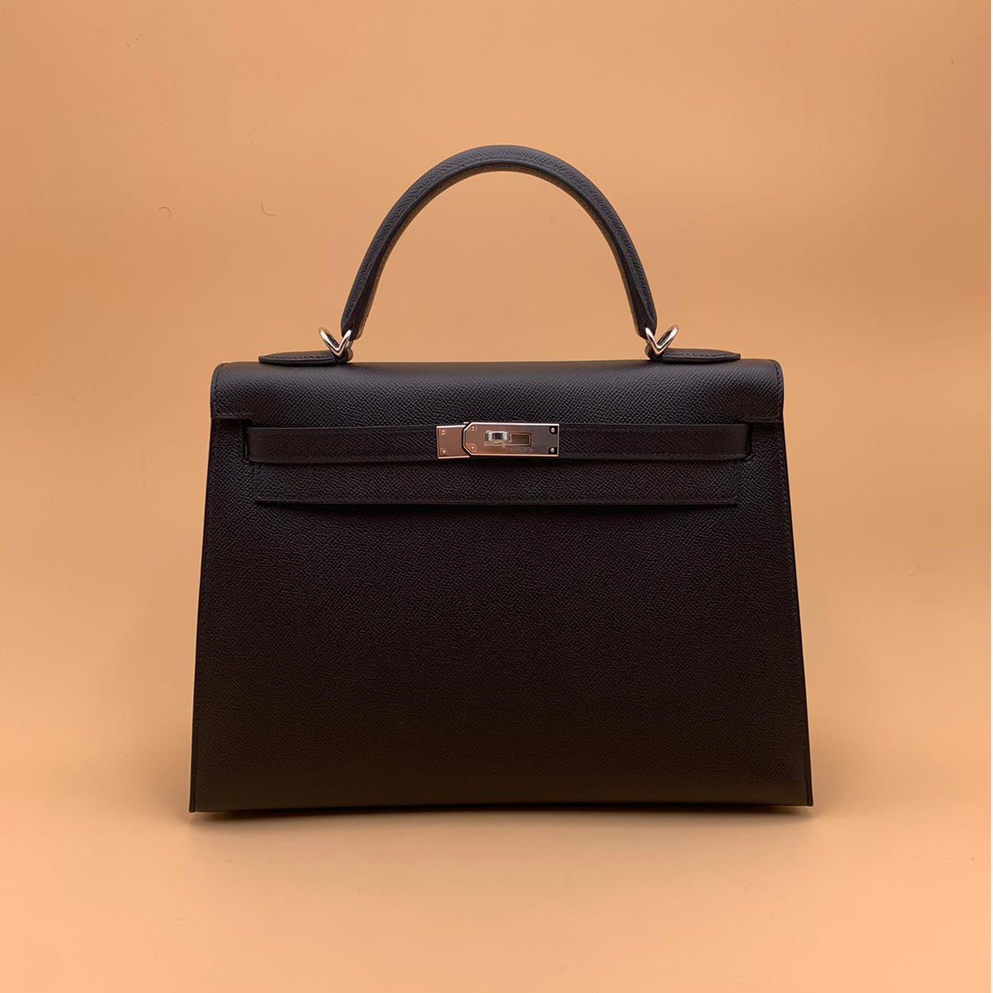 Hermes Black Epsom Kelly Sellier 32 Palladium Hardware