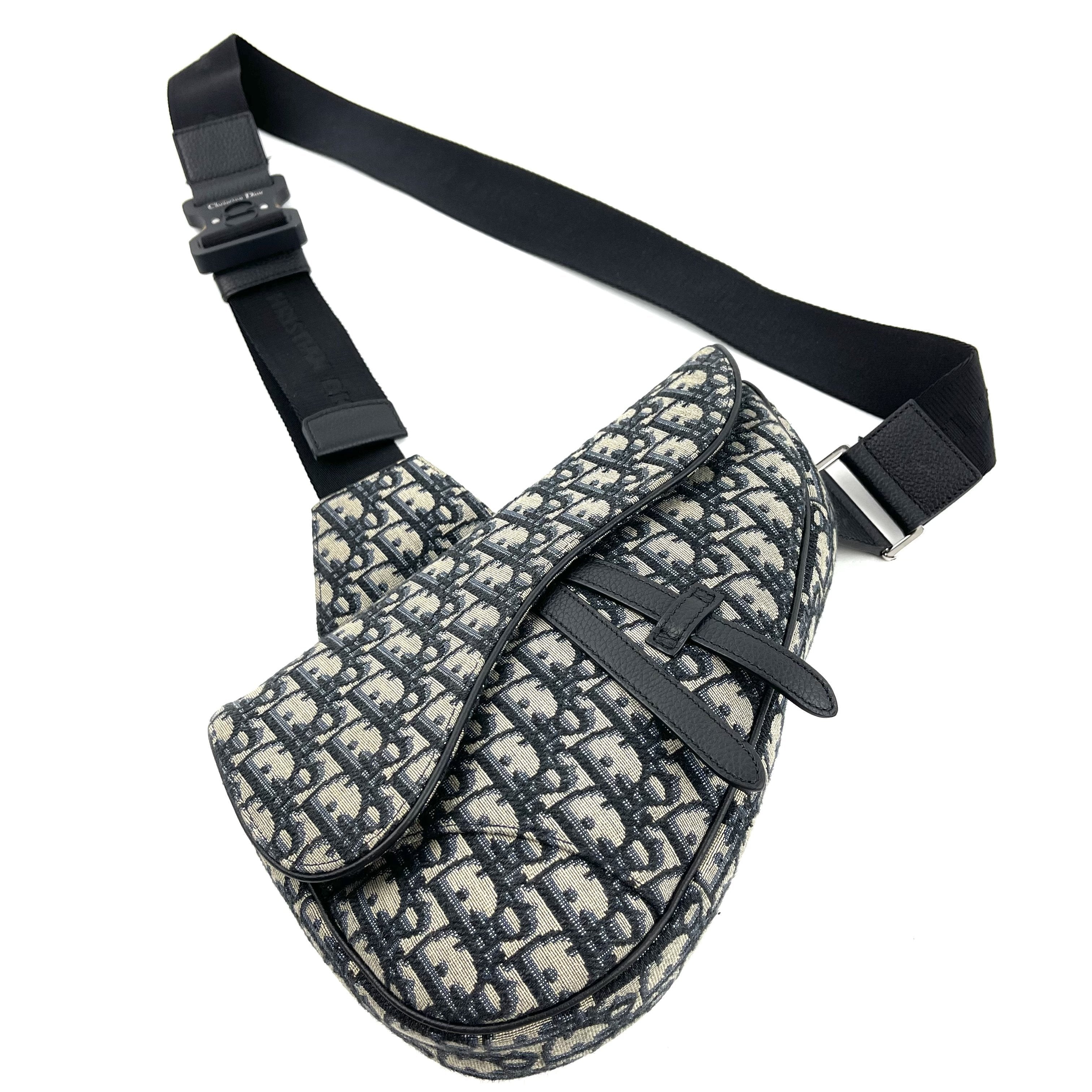DIOR HOMME Saddle Bag Blue Oblique