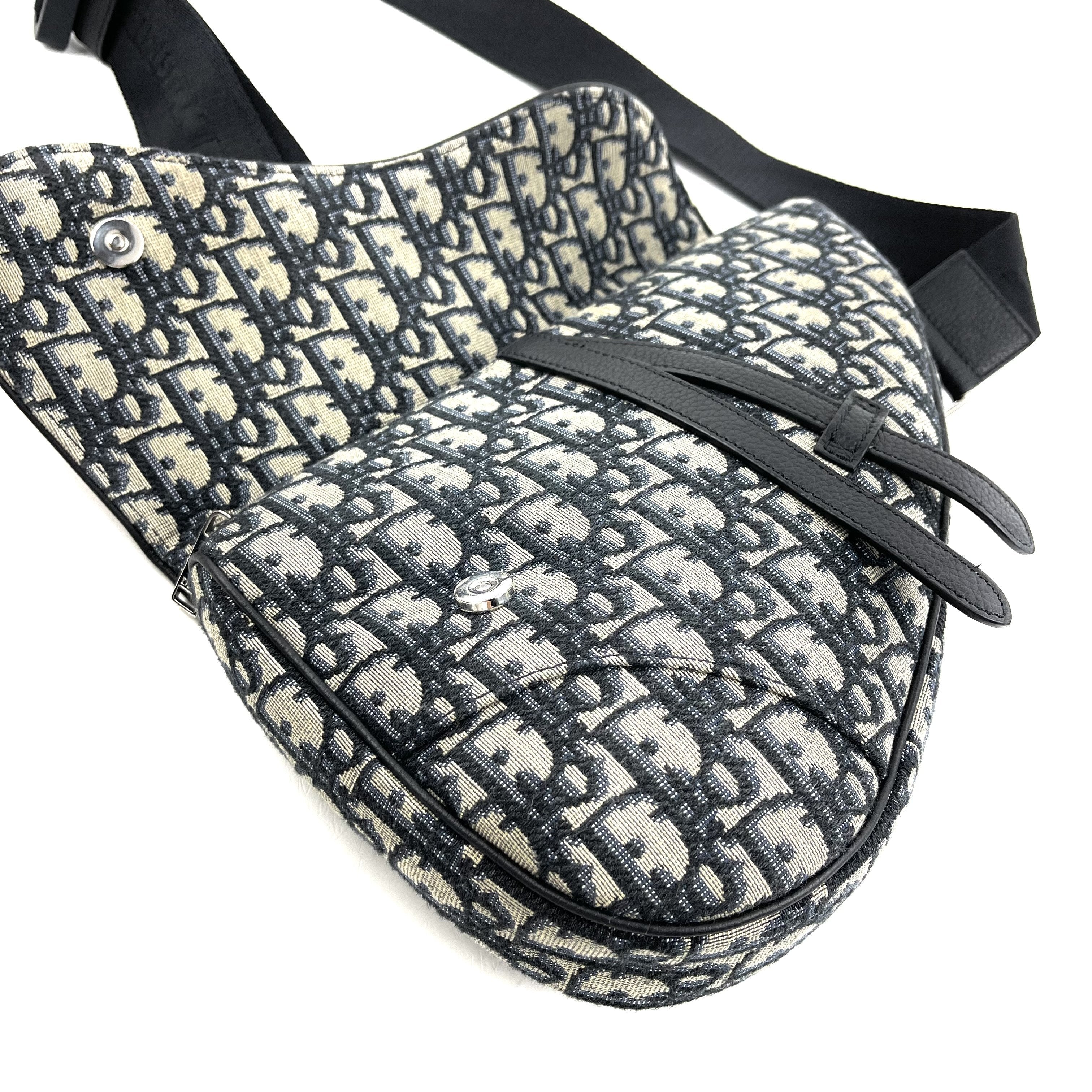 DIOR HOMME Saddle Bag Blue Oblique
