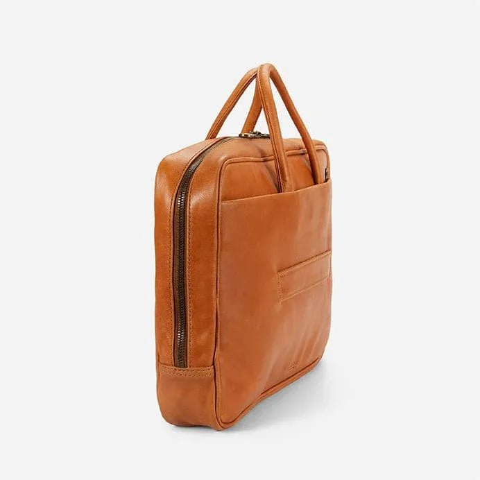 Brentwood Structured Leather Work Bag with Professional Carry Design - Fold Peaks