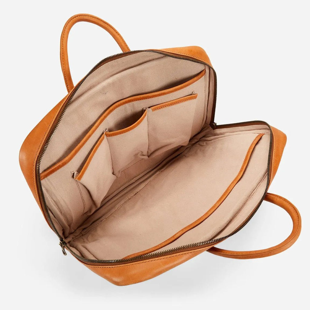 Brentwood Structured Leather Work Bag with Professional Carry Design - Fold Peaks