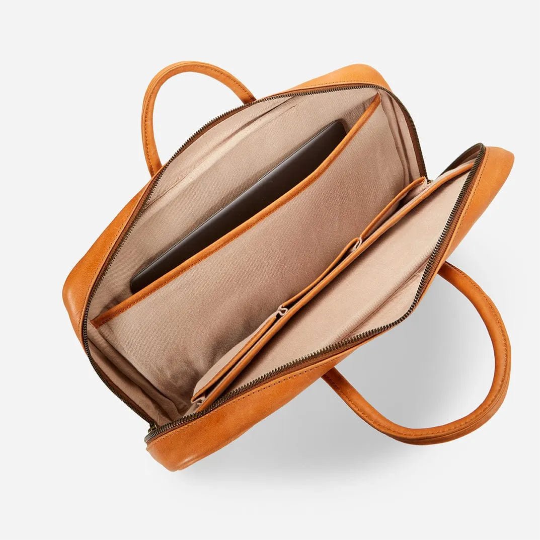 Brentwood Structured Leather Work Bag with Professional Carry Design - Fold Peaks