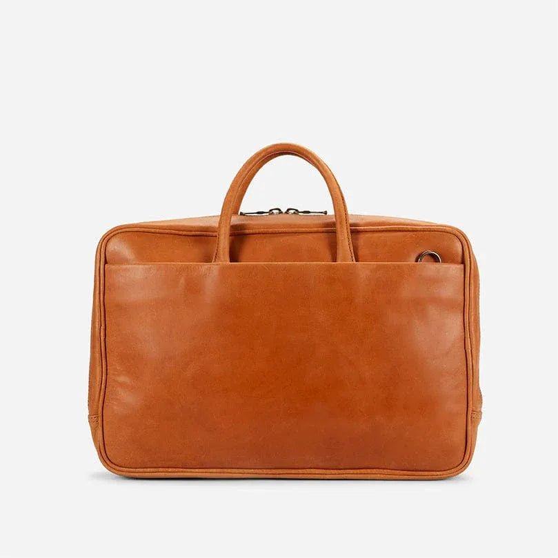 Brentwood Structured Leather Work Bag with Professional Carry Design - Fold Peaks
