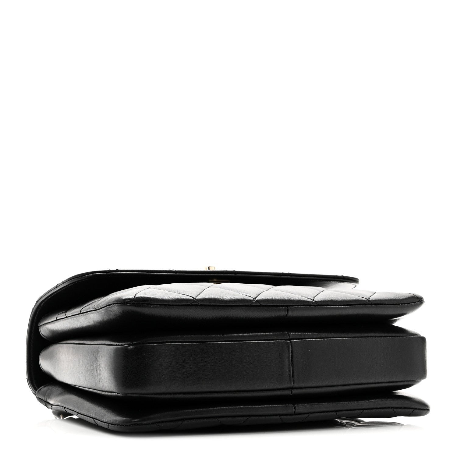 Lambskin Quilted Small Trendy CC Dual Handle Flap Bag Black