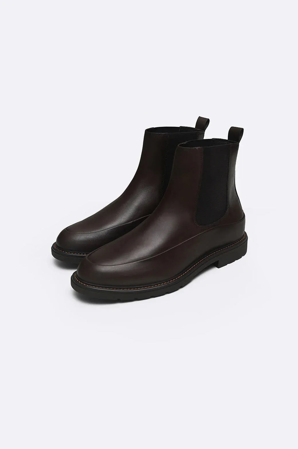Dark Brown Leather Chelsea Boots - Fold Peaks