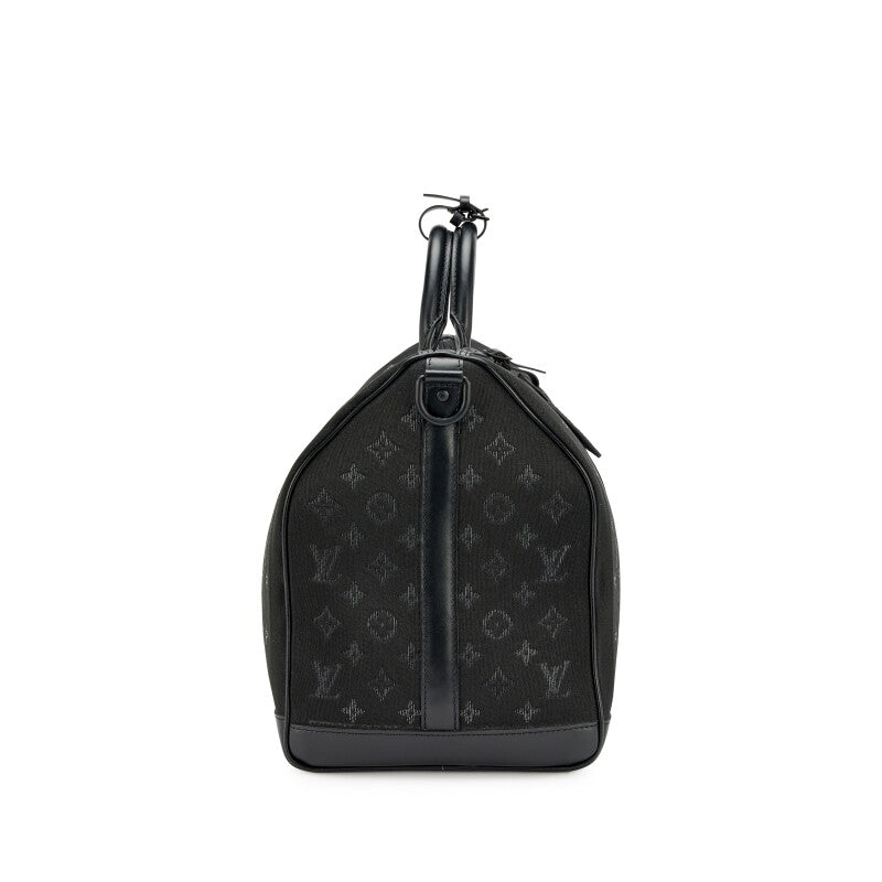 Virgil Abloh Black Monogram Jacquard Light Up Keepall Bandouliere 50 Black Hardware, 2020-2021