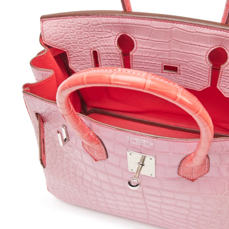 5P Bubblegum Pink and Bougainvillea Matte Alligator HSS Birkin 30 Palladium Hardware, 2011