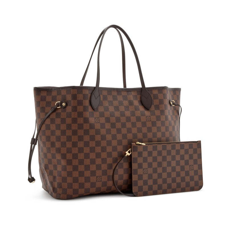 Ebene Damier Canvas Neverfull GM Goldtone Hardware, 2021-2022