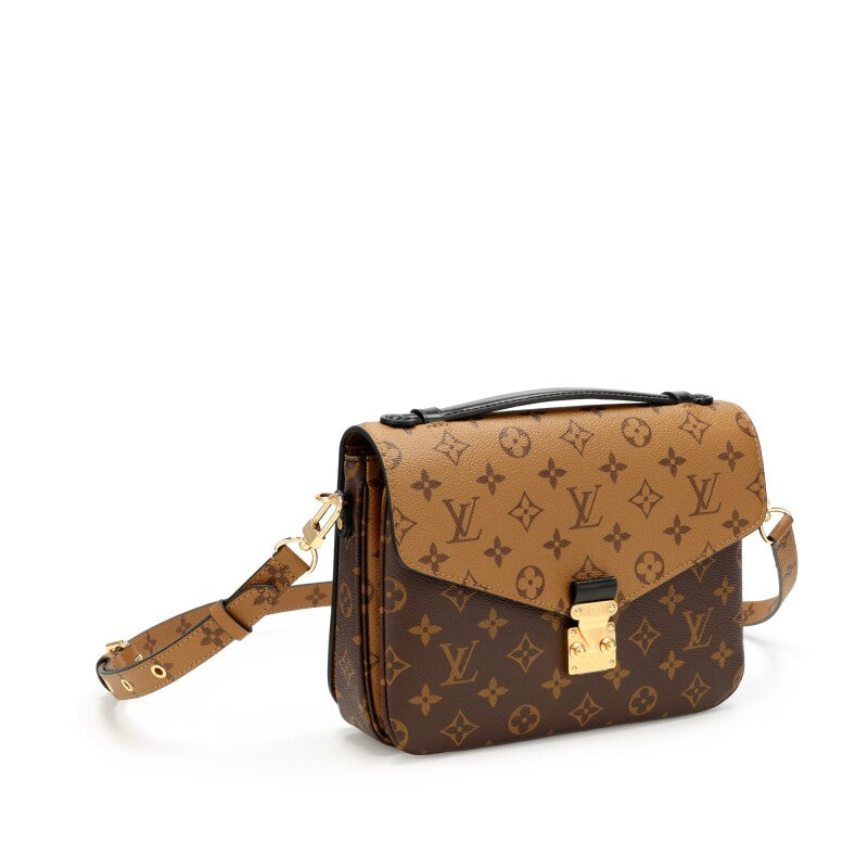 Ebene Reverse Monogram Coated Canvas Pochette Mètis Gold Hardware, 2021-2022
