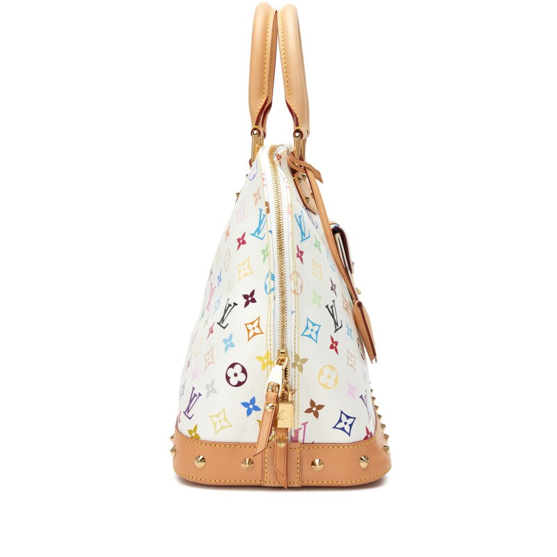 Takashi Murakami White Multicolor Monogram Coated Canvas Alma GM Bag Gold Hardware, 2013