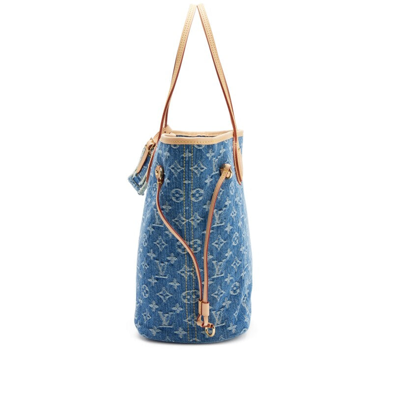 Blue Monogram Denim Neo Neverfull MM Gold Hardware, 2025