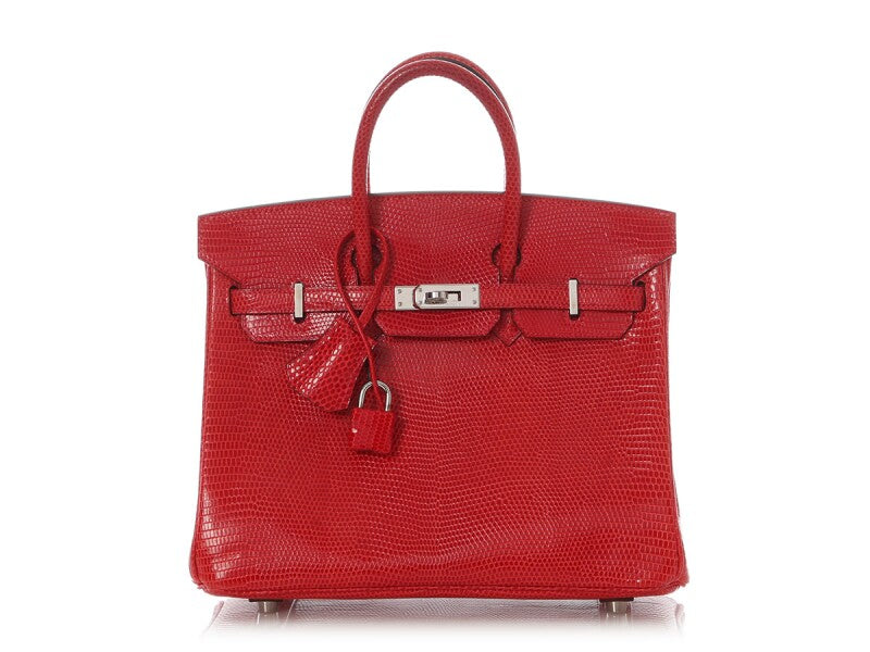 Bougainvillea Shiny Varanus Niloticus Lizard Birkin 25 Palladium Hardware, 2007