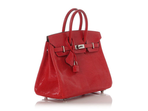 Bougainvillea Shiny Varanus Niloticus Lizard Birkin 25 Palladium Hardware, 2007