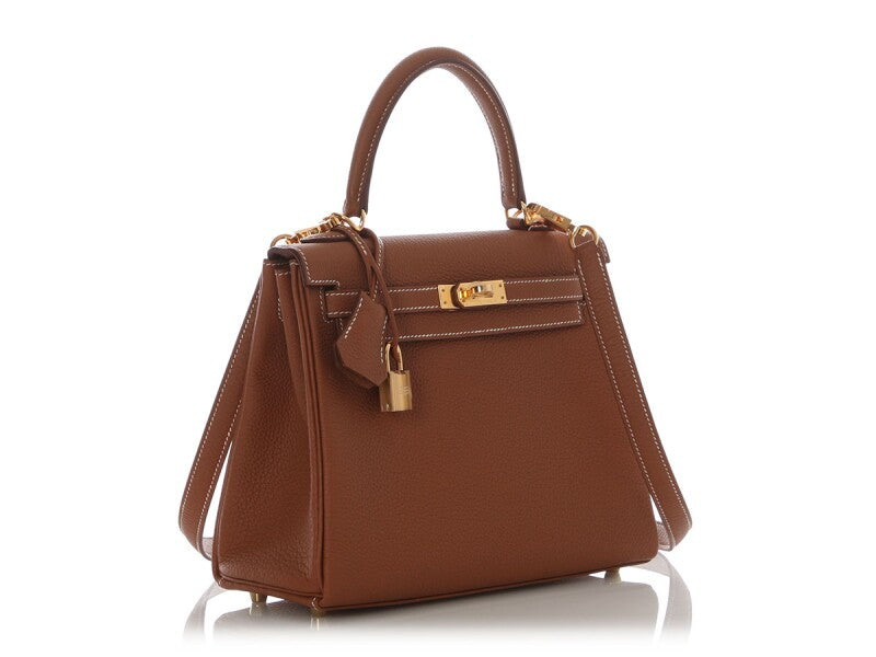 Gold Togo Retourne Kelly 25 Gold Hardware, 2025