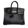 Black Lizard Lisse Birkin 25 Palladium Hardware, 2025