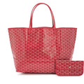 Limited Edition Fuchsia and Floral Goyardine Le Jardin Canvas and Chevroches Calfskin Reversible Saint Louis GM Bag, 2024