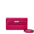 Framboise Chèvre Mysore Kelly-To-Go Wallet Palladium Hardware, 2022