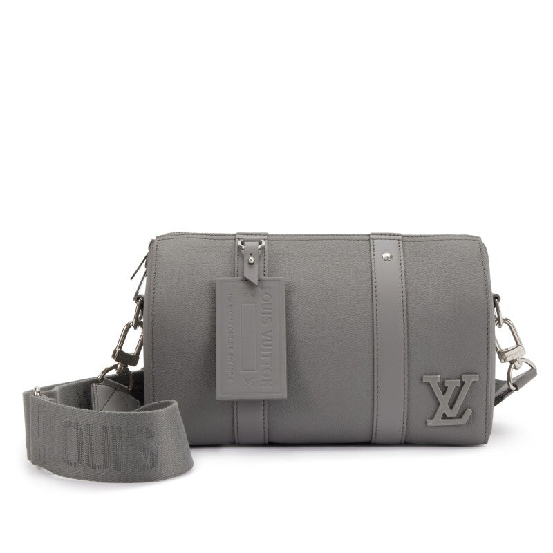 Virgil Abloh Gray Aerogram Leather City Keepall Silver Hardware, 2021-2022