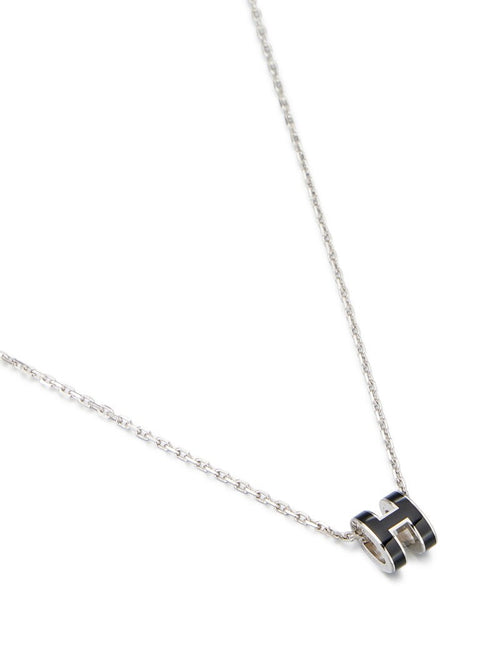 Black Lacquer Mini Pop H Pendant Palladium Hardware