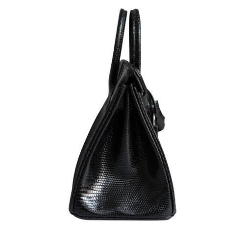 Black Lizard Lisse Birkin 25 Palladium Hardware, 2025