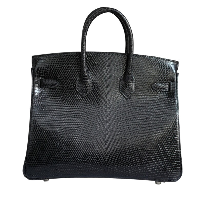 Black Lizard Lisse Birkin 25 Palladium Hardware, 2025