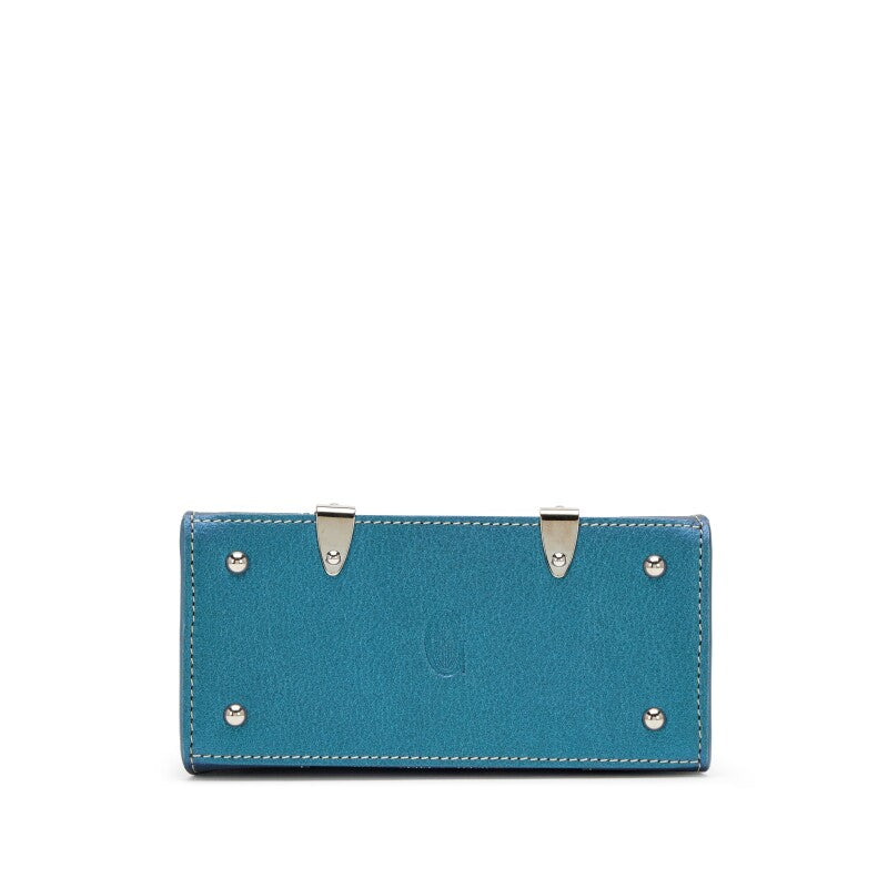 Pearly Blue Goyardine Canvas and Chevroches Calfskin Saïgon Structuré Nano Bag Silver Hardware, 2024
