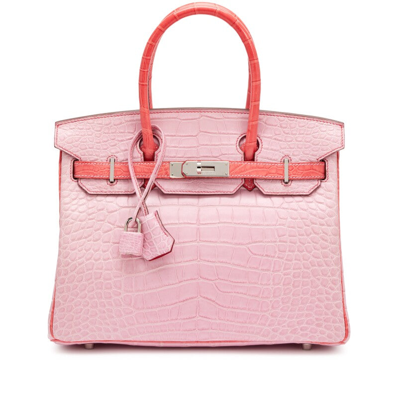 5P Bubblegum Pink and Bougainvillea Matte Alligator HSS Birkin 30 Palladium Hardware, 2011