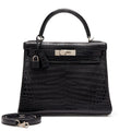 Black Matte Niloticus Crocodile and Bleu Colvert Verso HSS Retourne Kelly 28 Brushed Palladium Hardware, 2016