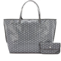 Gray Chevroches Calfskin and Goyardine Canvas Anjou GM Tote, 2023