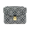 Black Since 1854 Jacquard Textile Pochette Metis Gold Tone Hardware