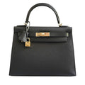 Black Epsom Sellier Kelly 28 Permabrass Hardware, 2023