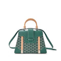 Green Goyardine Canvas and Chevroches Calfskin Saïgon PM Bag