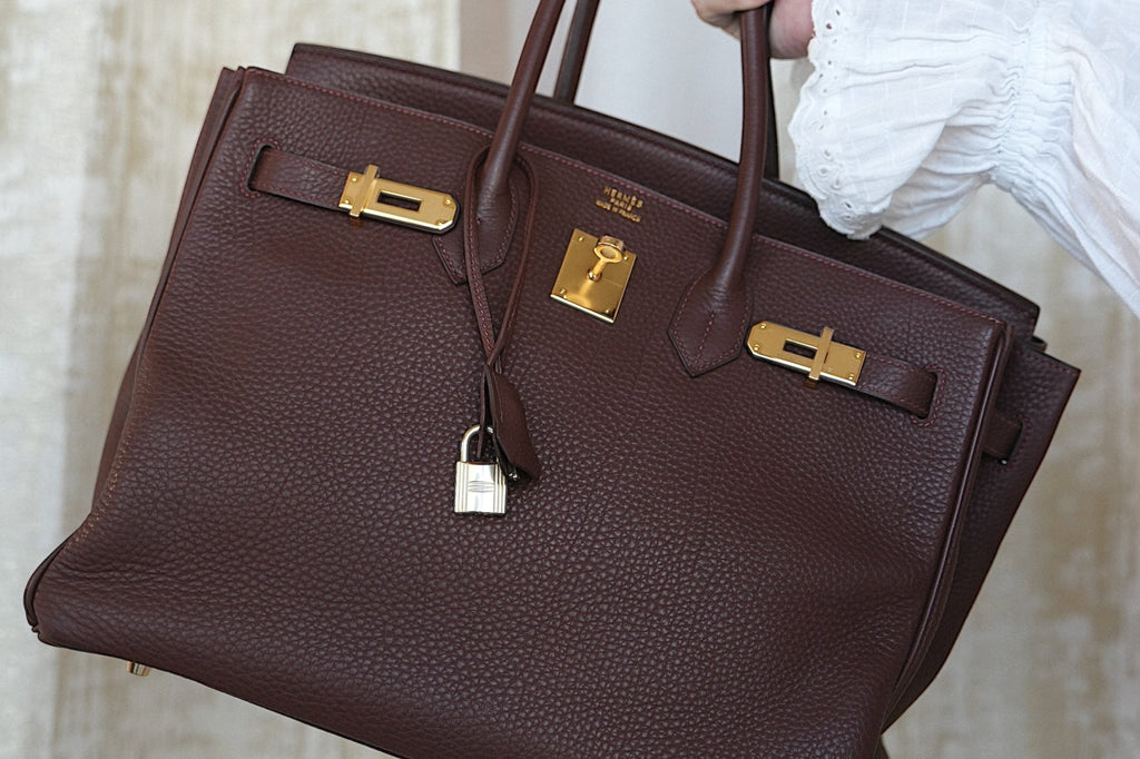 Birkin 35 Marron Fonce Togo Gold Plated C Square Stamp