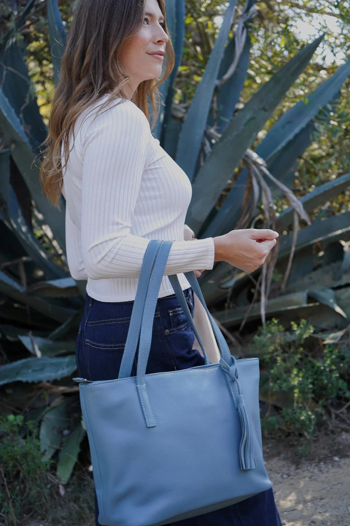 Limited Edition Milled Leather Crossbody Carryall Tote – Laptop Compatible - Fold Peaks